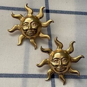 Vintage Celestial Sun Face Earrings